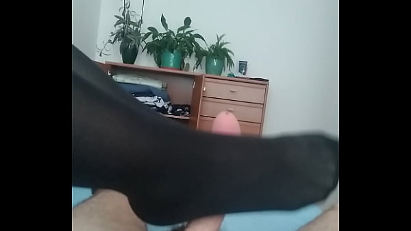 Horny stepsister wanted my cum all over her feet
